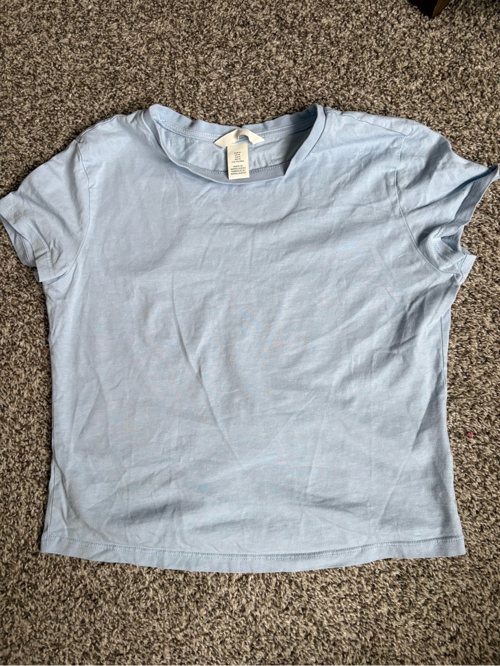 H&M Pastel Blue Short Sleeve Crew Neck Tee